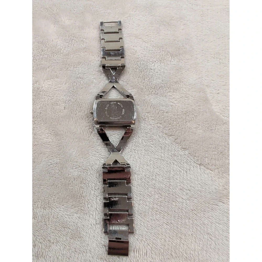 Giorgio Valentian Silver Tone Rhinestone Crossover‎ Quartz Watch P310AB